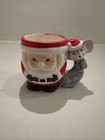 Vintage Relpo Ceramic Christmas Mouse And Santa Planter Mug Cup