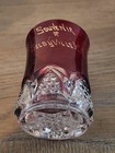 Antique Eapg Ruby Red Flash Glass Tumbler Cup Souvenir Selbyville  West Virginia