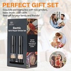 2pcs Electric Salt And Pepper Grinder Set Automatic Grinder W  Rechargeable Base