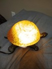 Vintage Turtle Table Lamp Night Light Garden Yard Glass Shell