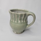 Vintage Studio Art Pottery Ceramic Coffee Mug Tea Cup Mint Green Rustic Patina 8