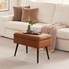Storage Ottoman Upholstered Stool With Padded Seat  Tufted Vanity Stool With    