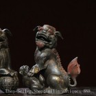 7   Chinese Ancient Bronze Fengshui Animal Lion Incense Burner Censer A Pair