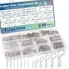 230 Pcs Cotter Pin Assortment Kit  13 Sizes Stainless Steel Cotter Pins   R Clip