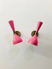 1950 s Mid Century Brass Italian Diabolo Wall Sconce Light Fixture Pair