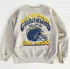 Nfl San Diego Chargers Graphic Ash Sweatshirt Retro Unisex Men Women