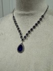 Crystal  Necklace Earrings Jewelry Set Royal Blue