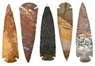 5  Flint Spearhead Arrowhead Ohio Collection Project Point Knife Blade