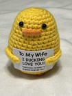 Wholesale Lot 5 Crochet Duck Wife Gift I Ducking Love You Positive Affirmation
