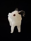 Chinese Yellow Glass Vintage Art Deco Oriental Antique Cow   Bull Figurine