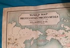Rare Original World Map Precious Stones Metals J  E  Caldwell   Co  Philadelphia