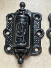 Set Of  2  Cast Iron Screen Door Spring Hinges Antique Victorian Hardware
