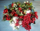 Lot 20 Vintage Christmas Florist Picks Candle Rings Red Apples Berries Greenery