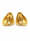 Vintage 1980s Enamel Clip On Earrings Red Black Cream Gold Tone Statement