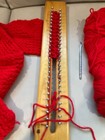 Knitting Board 52 Peg Wood Loom W  Instruction   Hook 18 In Long Project Started