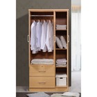 Hodedah Import 3 Door Armoire With Clothing Rod  Shelves   2 Drawers  for Parts 