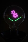 Pansy Flower Light Bulb Vintage Aerolux Style Purple   Green Neon Glow New Rare