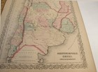 Antique Colton s Atlas Colored Engraving Map Argentina Chile Uruguay Paraguay
