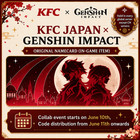 Genshin Impact X Kfc Japan Collab Alhaitham And Kaveh Namecard Code Redeem