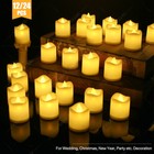 24 48pcs Flameless Led Tea Lights Votive Candles Lamp Decor Battery Operated Set