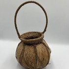Rare Unique Vintage Real Coconut Basket Art Lot C