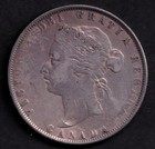 Canada 1872h 50c Fifty Cent Silver Coin Queen Victoria F Fine  925 Silver