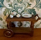 Vintage Dollhouse Miniature Tea Cart Trolley W Tea Set Pitt Ginsburg Scale1 12