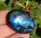 Natural Labradorite Quartz Crystal Palm Stone  37g Labradorite Crystal 