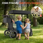 Stroller Wagon For 2 Kids With Side Entry   5-point Safety  5-in-1 Multi-mode   