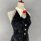 Curtain Call Dance Costume Womens L Tuxedo Sequin Black Silver Stage 105074 J714