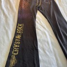 Y2k Vintage Crystal Rock By Christian Audigier Ed Hardy Graphic Flare Sweatpants