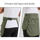 Tool Apron Half Canvas Apron With Muti-pockets For Home One Size Armygreen
