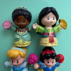 Lot 4 Fisher Price Little People Princess Figures Tiana Mulan Cinderella