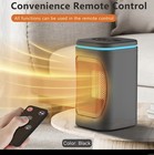 Ptc Portable Space Heater 1000w 110v Black Remote Timer 2-heat Tabletop