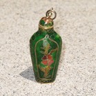 Chinese Antique Cloisonne Green Snuff Perfume Bottle Millefleur Design 19th Qing