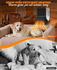 Thermostatic Dog Heater Pet House Wall-mounted Warmer W  Anti-bite Wires 600w