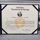 Vintage 1972 Albert Gallatin Service Award U s  Treasury Department  authentic 