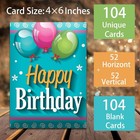 104 Unique Birthday Card Bulk  Assorted Birthday Card Box With Envelopes  Mat   