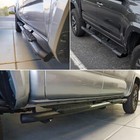 For 05-25 Nissan Frontier Crew Cab Side Step Curved Running Board Nerf Bar Blk