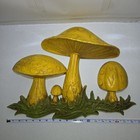 Vintage 70 s Mushroom Wall Art Hanging Retro Plastic Decor Dart Industries 18x11