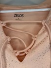 Zelos Womens Peach Lace Up Hoodie Top Sparkle Athletic Pullover Long Sleeve L