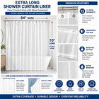 Extra Long Shower Curtain Liner 70x84 Clear Frosted Vinyl Metal Grommets