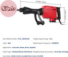 2200w Electric Demolition Jack Hammer Heavy Duty 1900 Bpm Concrete Breaker Tool