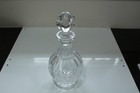 Vintage Barware Heavy Crystal Glass Liquor Decanter With Stopper 10-1 2  Tall
