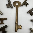 Vintage - Antique Lot Of Old Skeleton Keys Crafts   Brass  Germany  Blank- Mixed