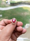 5 60 Ct Oval Cut Natural Ruby   Diamond Anniversary Ring 14k Yellow Gold Size 8