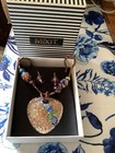 Mixit - Necklace   Earring Set 16  - Art Glass Millefiori
