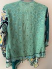Vintage 90s Sterling Styles Patchwork Kimono Jacket Green  flaw  Hole