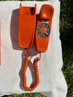 Retro 1978 Nos Funky Orange Stromberg Carlson Slenderet Rotary Dial Wall Phone
