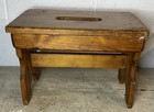 Antique Vintage Country Cottage Farmhouse Stool Wood Pine With Handle 17   x12   